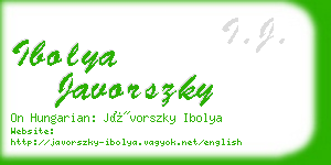 ibolya javorszky business card